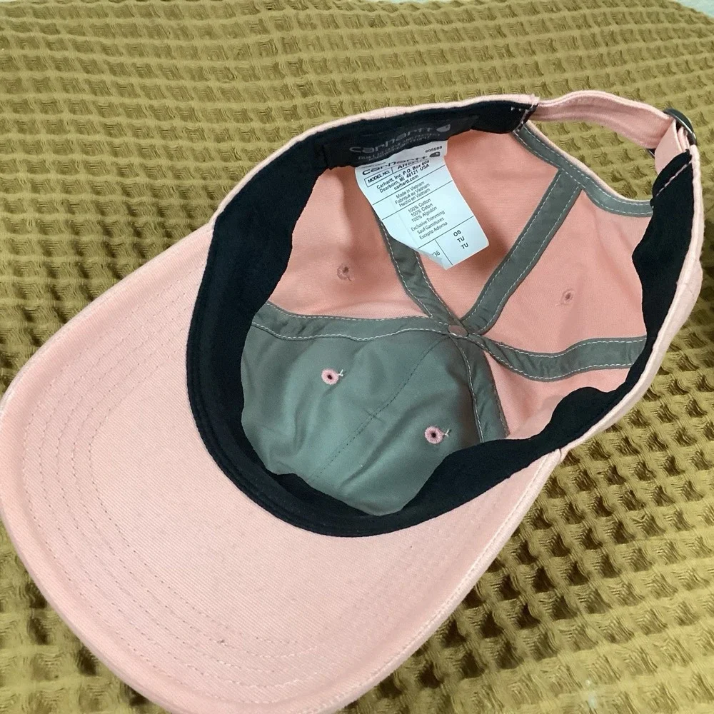 Carhartt Force Canvas Script Graphic Baseball Cap Hat Salmon Pink OS